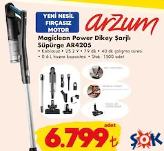 ARZUM AR4205 MAGİCLEAN POWER DİKEY ŞARJLI SÜPÜRGE